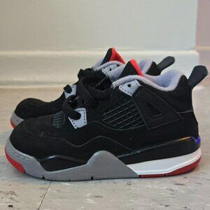 Jordan 4 TD Bred 2019 • Toddler Size 7C • Retro Kids Sneakers